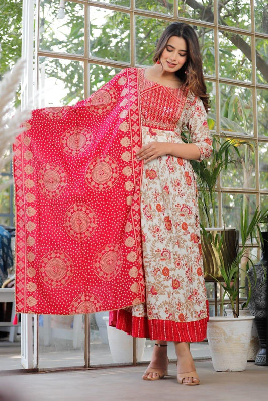 KURTHI SHAWL SET{D.NO AN0087}