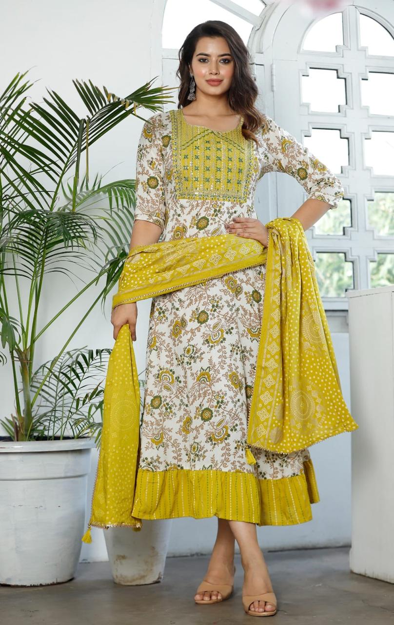 KURTHI SHAWL SET{D.NO AN0087}